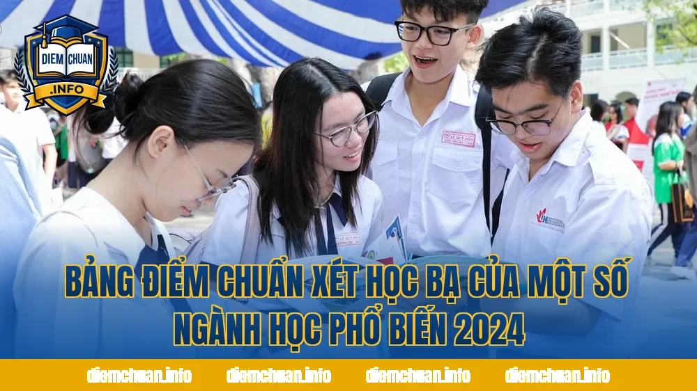 Bảng điểm chuẩn xét học bạ của một số ngành học phổ biến 2024