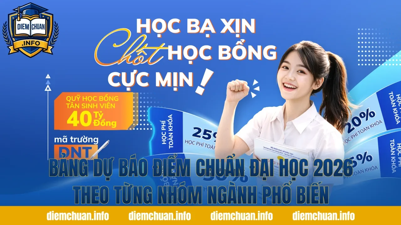 Bảng dự báo điểm chuẩn đại học 2026 theo từng nhóm ngành phổ biến