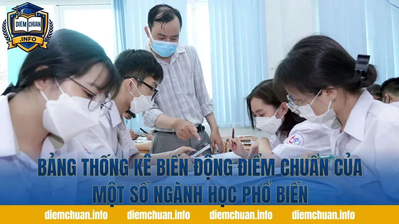Bảng thống kê biến động điểm chuẩn của một số ngành học phổ biến